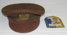 WW2 U.S. Army Warrant Officer's Visor-WWII Cardboard Army-Navy Insignia Guide