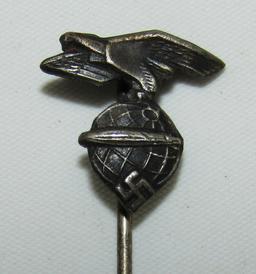 Rare WW2 German Zeppelin Crew Member Stickpin Badge-.900 Silver