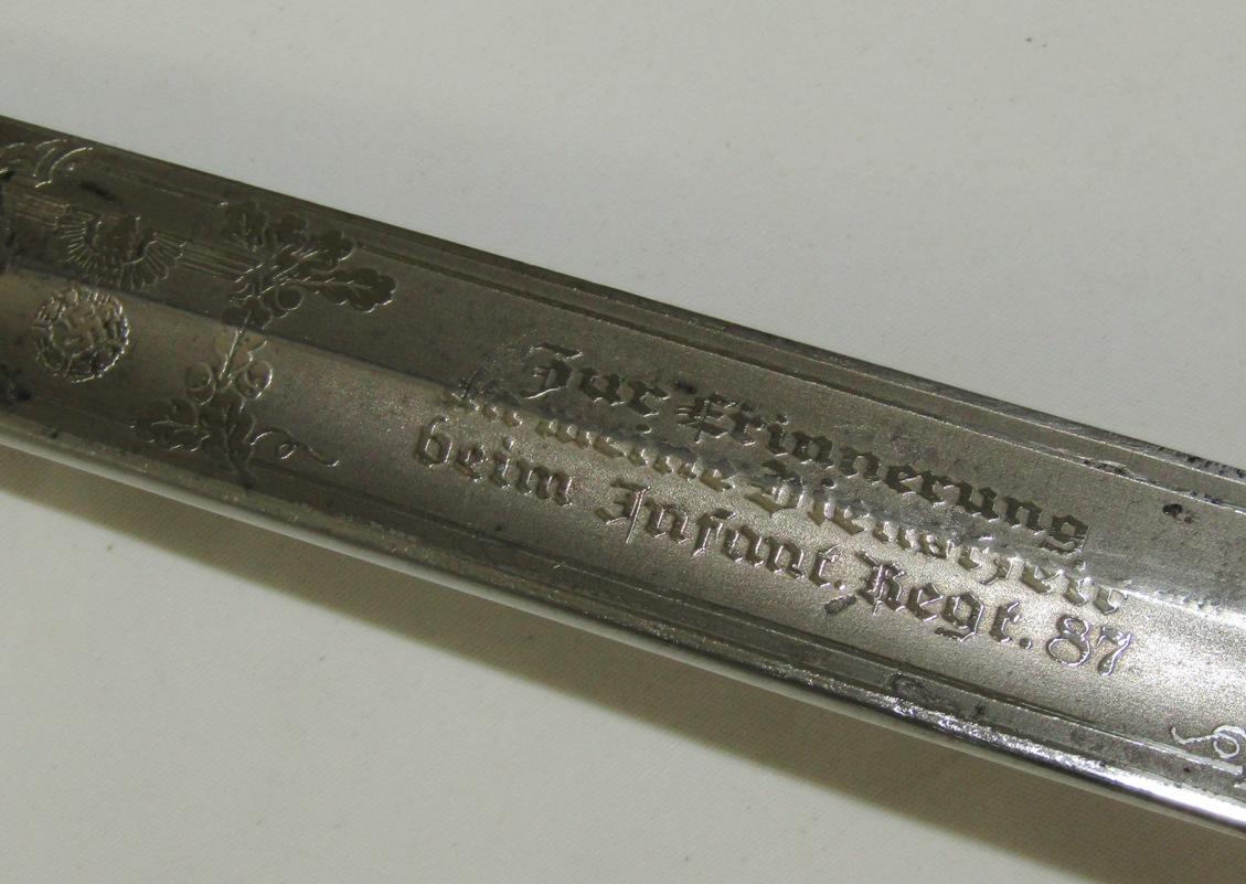 Short Model Single Side Engraved Bayonet With Unit Markings-Alcoso