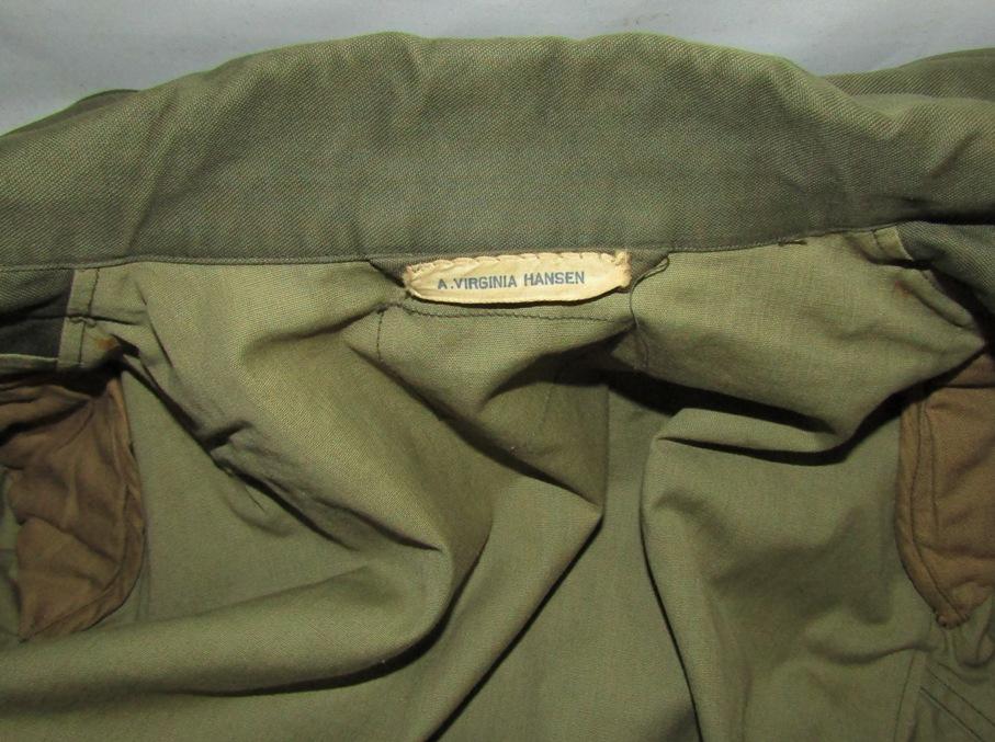 Matching WW2 Period WAC M1943 Field Jacket With M1943 Pants-Named