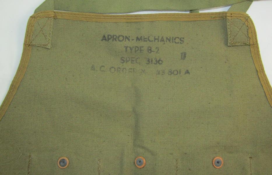 2pcs- Rare WW2 Army Air Corp Type B-2 Mechanics Apron & Type D-1 Face Mask