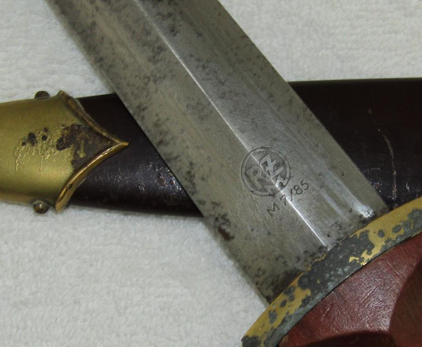 SA Dagger For Lower Ranks-RZM M7/85 (Arthur Evertz) W/Gold Plated Fittings