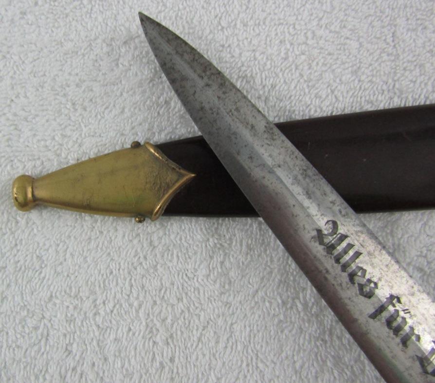 SA Dagger For Lower Ranks-RZM M7/85 (Arthur Evertz) W/Gold Plated Fittings