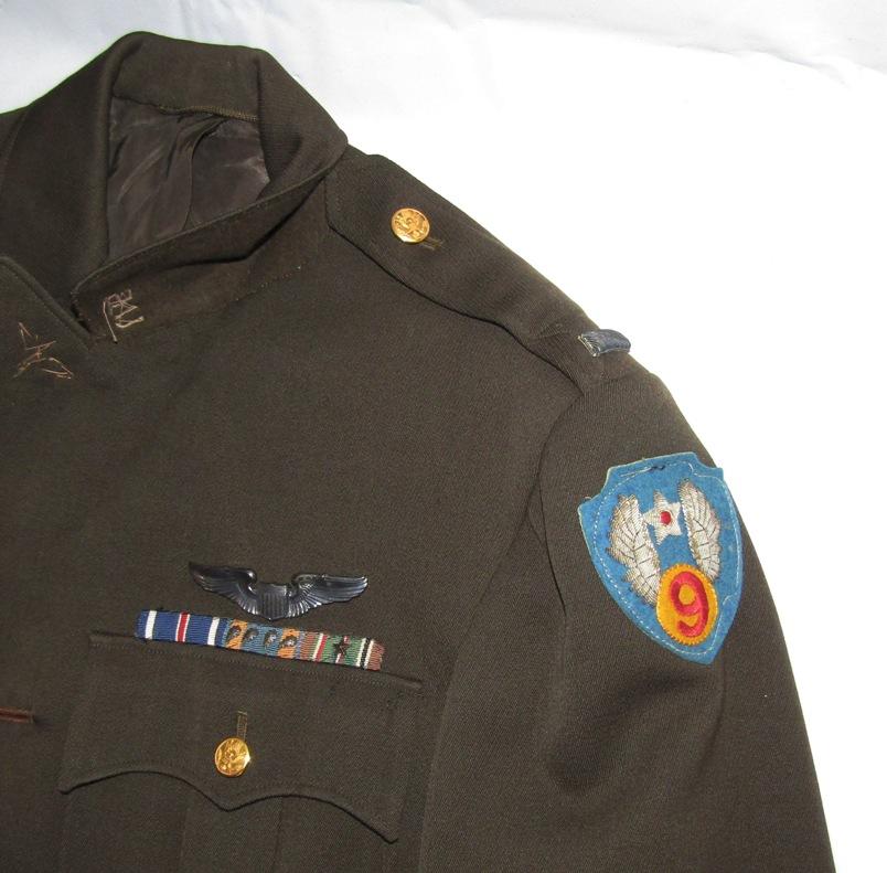WW2 9th Army Air Forces Officer's Ike Jacket With Bullion Collar/Patch Insignia