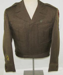 WW2/Occupation U.S. Army 43rd Division Ike Jacket For Enlisted-Rare Bullion Patch