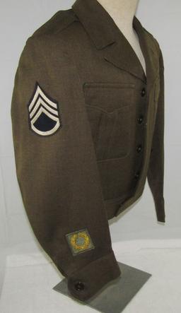 WW2/Occupation U.S. Army 43rd Division Ike Jacket For Enlisted-Rare Bullion Patch