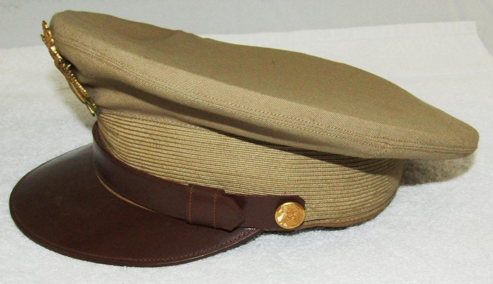 Scarce WW2 Depot Issued U.S. Army/Air Corp Officer's Khaki Visor Hat