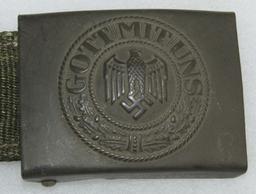 Wehrmacht Tropical Belt Buckle For EM With Web Tab-Gustav Brehmer