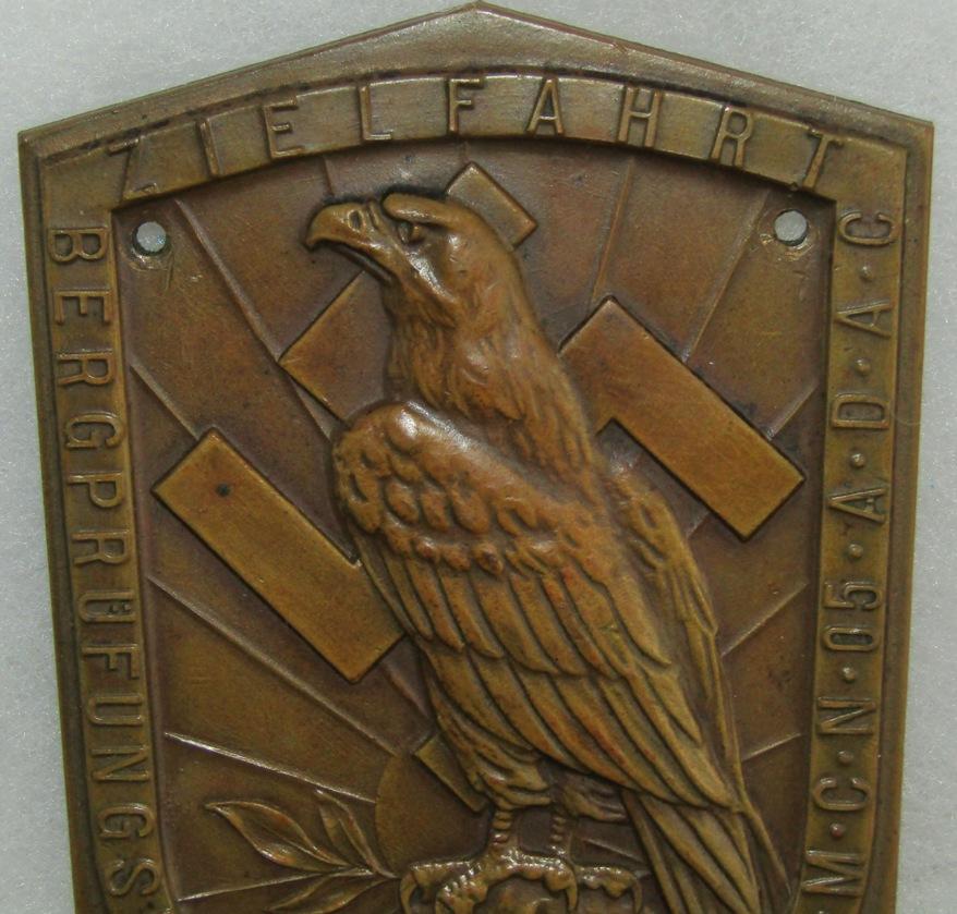 Early Nazi Party Plaque Device-1933 Dated-Rare Plaque For Castle Cruise Tour