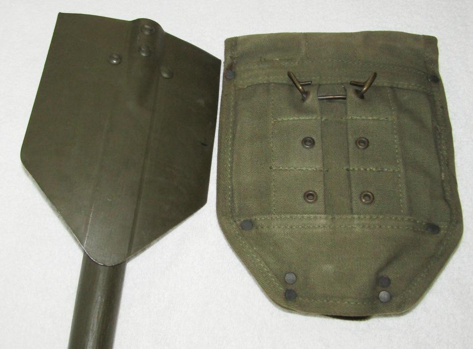 Minty WW2 U.S. Army Folding Shovel With Canvas Carry Cover.