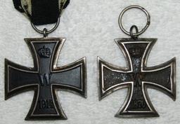 2pcs-1870 And WW1 German Iron Crosses 2nd Class