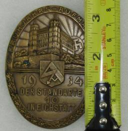 Rare Early Nazi Party SA Table Medallion/Plaque Device-Dated 1934