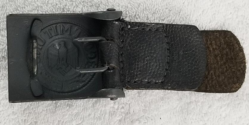 WWII German Coastal Artillery Belt Buckle With Leather Tab-1940 Dated