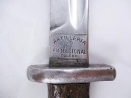 M1913 Spanish Artilleria FCA Nacional Toledo w/Leather Frog/Leather Scabbard - "48418