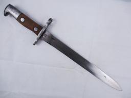 Span Am US 1898 Krag Bayonet w/Leather Calvary Scabbard