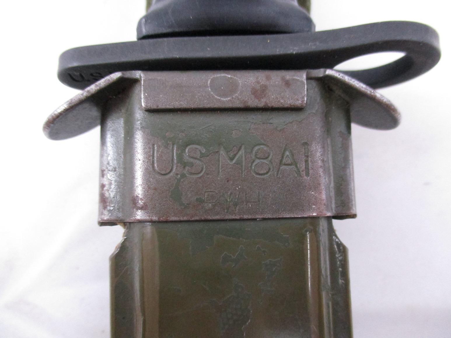 US M4-AKI Saw back Bayonet w/ VS M8A1 Scabbard - Flaming Bomb Marked