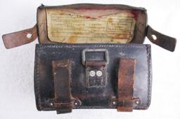 2pcs-WW2 German 3 Cell K-98 Ammo Pouch-Leather Medic Pouch
