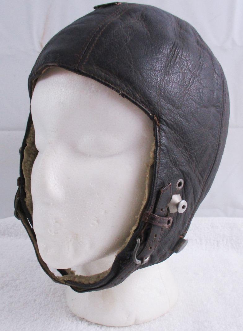 Luftwaffe Pilot/Air Crew Leather Flight Cap-RB Numbered-Unit Stamped On Chin Strap