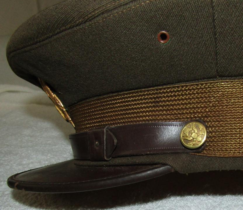 WW2 U.S. Army/Army Air Corp Officer's OD Visor Cap-Military Issue. 7-1/2 Size.