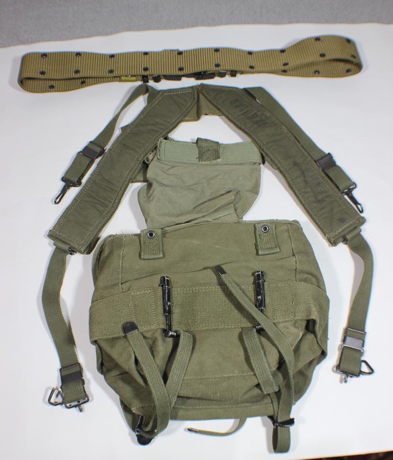 US Vietnam War Suspenders, Belt, & Butt Pack.