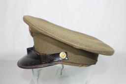 US Post WW2 Army Enlisted Visor Hat Cap. 6 3/4 Black Bill.