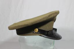 US Post WW2 Army Enlisted Visor Hat Cap. 6 3/4 Black Bill.