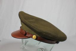 US WW2 Super Fine Crusher Style Knox Made Named Visor Hat Cap.