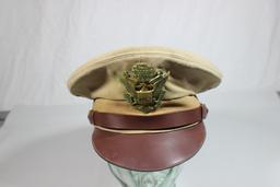 EXCEPTIONAL US WW2 Army Air Corps Officer TRUE Crusher Visor Cap. By The Flight Weight.