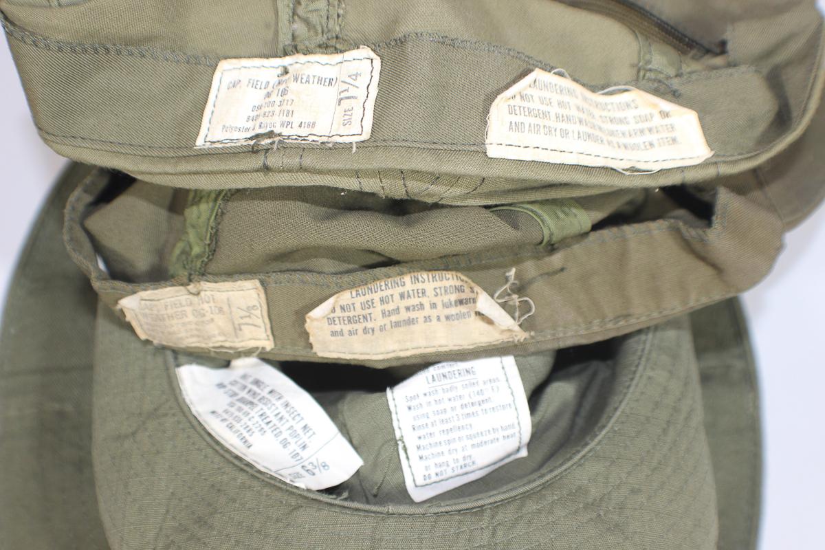 Lot of 6 US & Australian Vietnam War Boonie Hats, Ball Caps, And Bush Slouch Hats