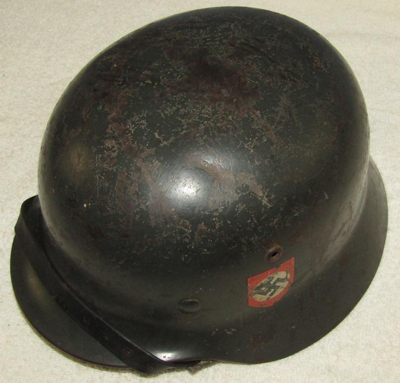 WW2 Double Decal Waffen SS M35 Helmet With Chin Strap/Liner-Named! Q66-Combat Worn Example