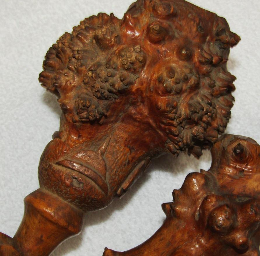 Large And Very Ornate WW1 German Soldier Burled Wood  "Retirement" Pipe