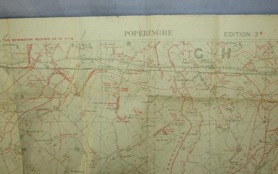 Rare WW1 Trench Map-Marked "SECRET"