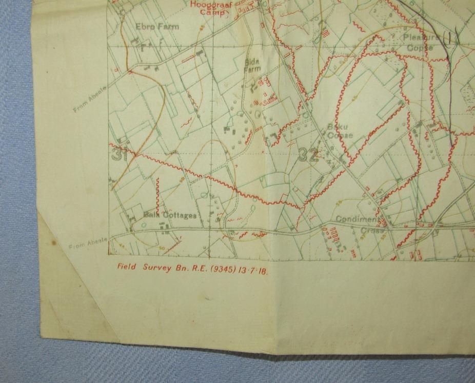 Rare WW1 Trench Map-Marked "SECRET"