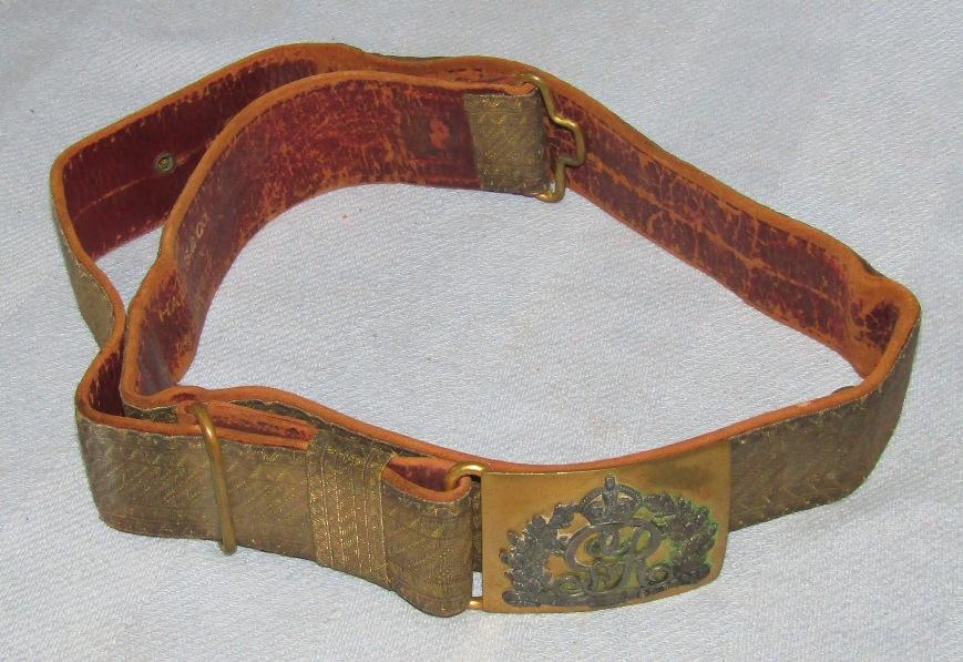 Victorian Period British Officer's Brocade Belt With Buckle.