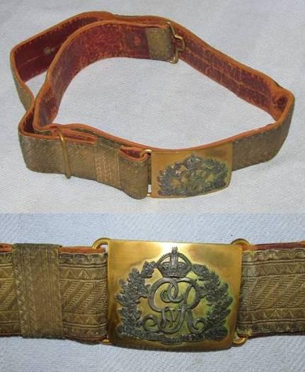 Victorian Period British Officer's Brocade Belt With Buckle.