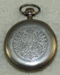 Rare WW1 German Pocket Watch With Engraved Presentation-Combat Shock Case