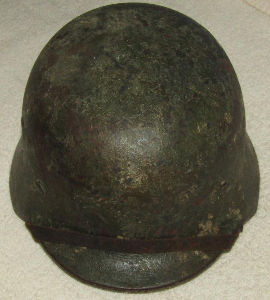 WW2 Period M35 Zimmerit Camo Helmet With Liner/Chin Strap-1939 Dated Dome Stamp