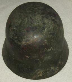 WW2 Period M35 Zimmerit Camo Helmet With Liner/Chin Strap-1939 Dated Dome Stamp