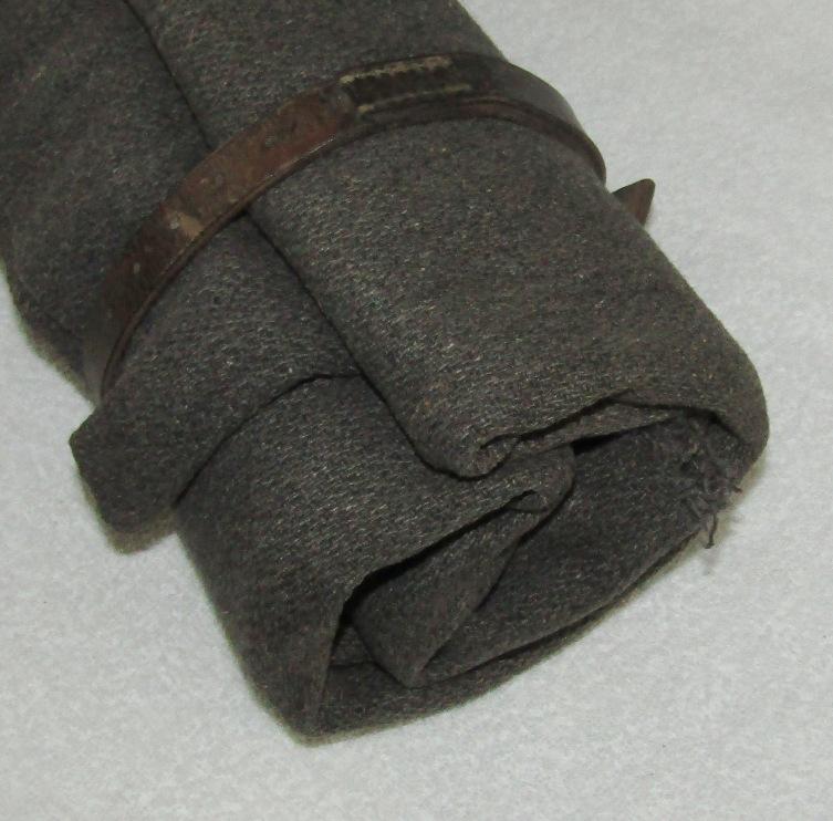 Scarce German Soldier Wool Blanket Roll With Leather Straps