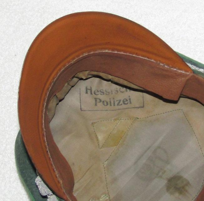 Pre WW2/Early Third Reich Period "Hessische Polizei" Officer's Visor Cap-Named