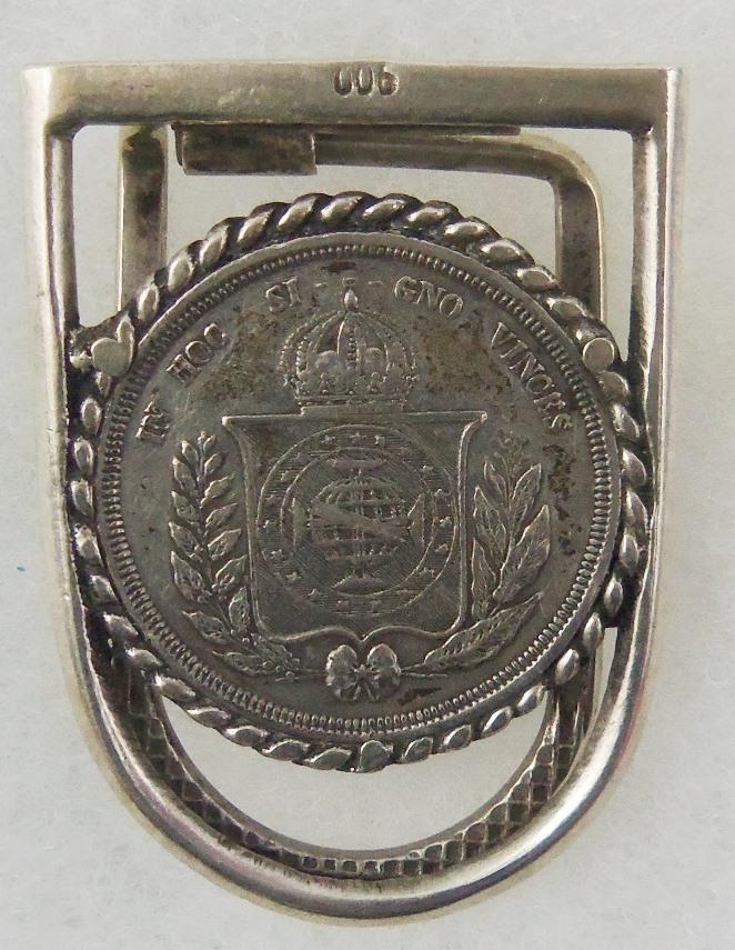 1853-1867 Brazilian 500 Reis Coin Money Clip