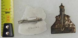 2 pcs. Interwar Bund der Saarvereine Souvenir Pins