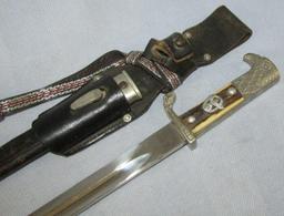 WWII Nazi Police Long Model "Bayonet By Weyersberg-Matching # Stampings