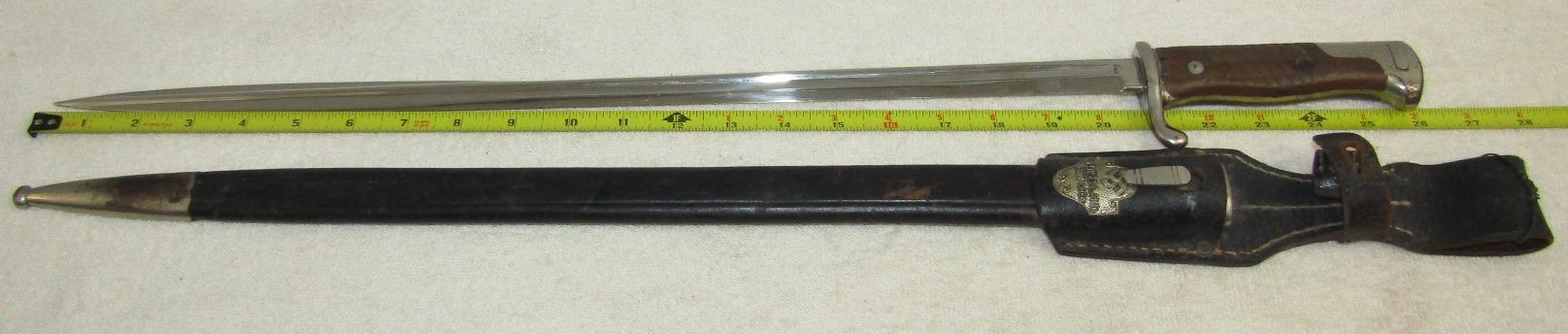 Scarce WW1 Imperial German S98 Long Bayonet Frog Has "Deutschland Erwache!" Insignia