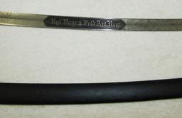 Prussian Artillery Officer's Sword-Double Sided Unit Engraved Blade