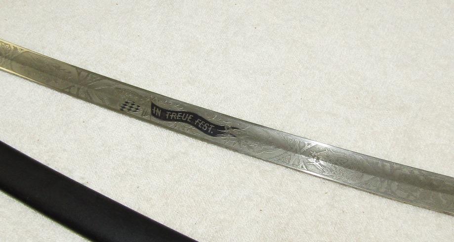 Prussian Artillery Officer's Sword-Double Sided Unit Engraved Blade