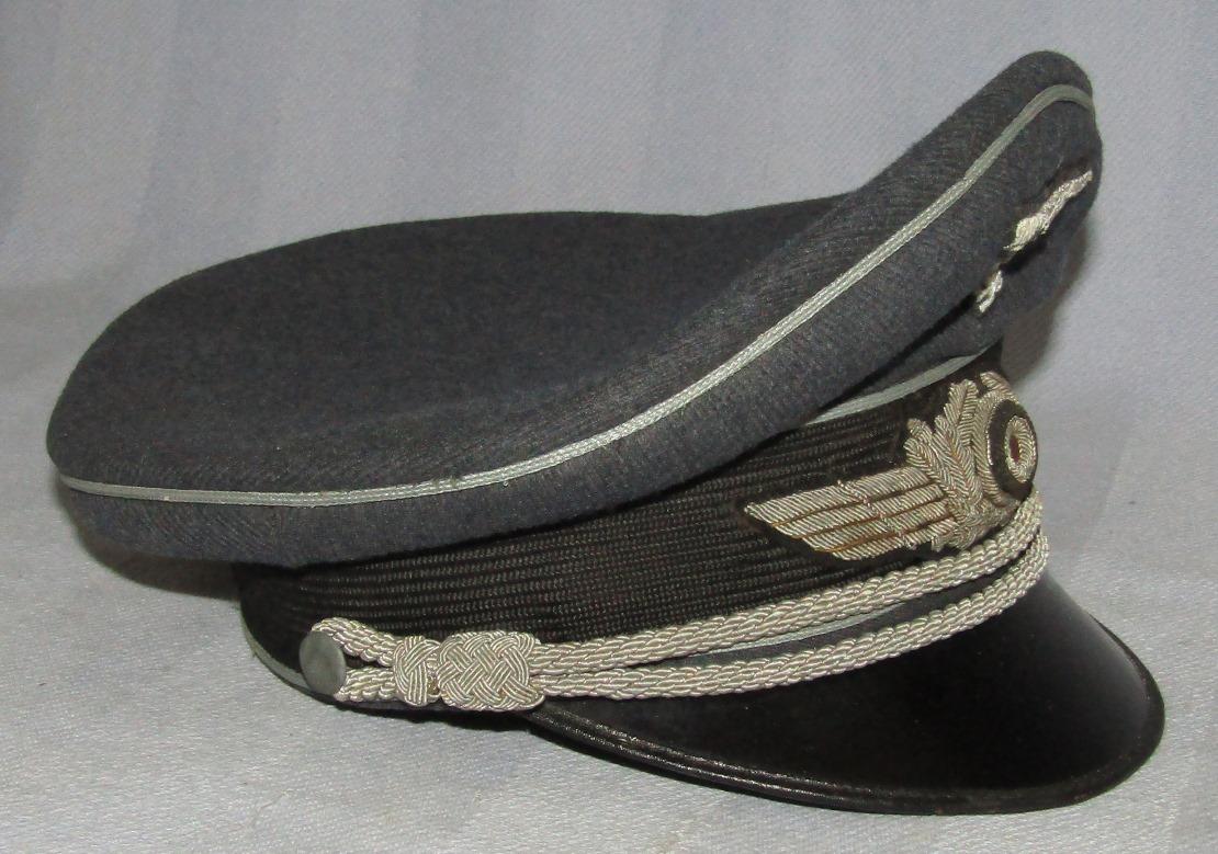 Luftwaffe Officer's Visor Cap W/Bullion Insignia-Vented Cockade