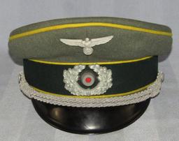 WW2 German Signals Officer's Visor Cap By EREL