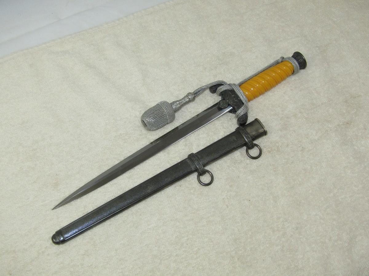 German Wehrmacht Officer's Dress Dagger W/Portapee-F.W. HOLLER-Excellent Example!