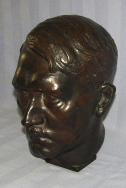 Rare 2-1/2 Times Life Size Hitler Head Bronze Bust By H.M. Ley